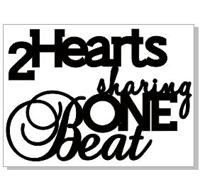 2 HEARTS SHARING ONE BEAT 73 X 55  BULK  PACK OF 5
